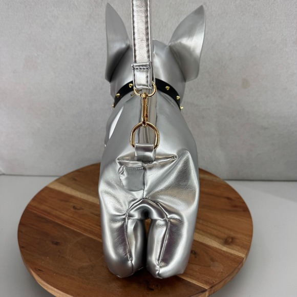 Silver French Bulldog Dog Purse Shoulder Bag‎ Kids Girls Novelty - Picture 4 of 9